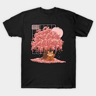 Red Panda Sakura Cherry Blossom T-Shirt